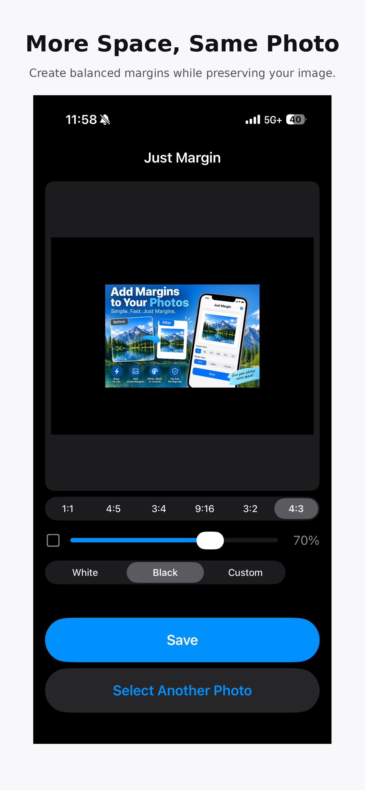Large black margins at a 4:3 ratio